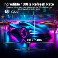 Gawfolk 32 inch Curved QHD (2560 * 1440) Gaming Monitor 2K 180Hz Computer Screen, Frameless 1500R Curved Computer Display Screen ，100% sRGB,with FreeSync，VESA Compatible