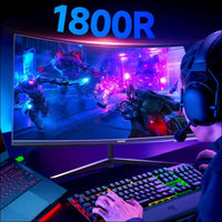 Gawfolk 32 inch Curved QHD (2560 * 1440) Gaming Monitor 2K 180Hz Computer Screen, Frameless 1500R Curved Computer Display Screen ，100% sRGB,with FreeSync，VESA Compatible