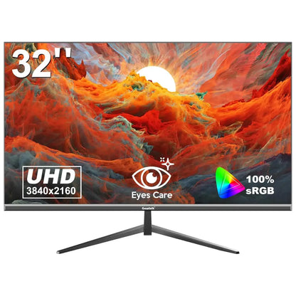 Gawfolk 32 Inch UHD (3840 x 2160) 4K High Resolution，60Hz Ultra-Thin Bezel Computer Monitor ，with HDMI/VGA Home Office