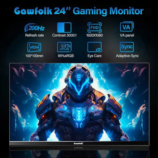 Gawfolk Gaming Monitor 24.5 inch Curved 165Hz/180Hz, PC Screen Full HD 1080P, 2800R Frameless Curved Computer Monitor with FreeSync, Eye-Care Technology, VA Panel, HDMI, DP,...