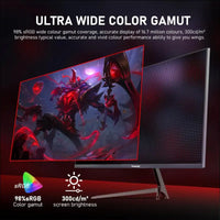 Gawfolk QHD 27 inch Gaming Monitor 2K (2560 * 1440P) 165Hz, 1ms, Frameless 1800R Computer Display with FreeSync & Eye-Care Technology, PC Monitor Support DP+HDMI Port (Black)