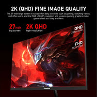 Gawfolk QHD 27 inch Gaming Monitor 2K (2560 * 1440P) 165Hz, 1ms, Frameless 1800R Computer Display with FreeSync & Eye-Care Technology, PC Monitor Support DP+HDMI Port (Black)