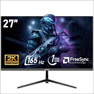 Gawfolk QHD 27 inch Gaming Monitor 2K (2560 * 1440P) 165Hz, 1ms, Frameless 1800R Computer Display with FreeSync & Eye-Care Technology, PC Monitor