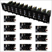 GeeekPi 19 inch 2U Rack Mount for Raspberry Pi 5 with 10PCS PCIe to M.2 NVMe SSD Adapters Compatible with 19 inch