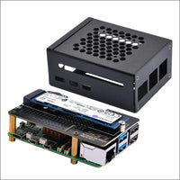 GeeekPi Metal Case with N04 PCIe M.2 Key-M NVMe SSD PCIe Peripheral Board for Raspberry Pi 5, Support M.2 NVMe SSD 2230 2242 2260 2280