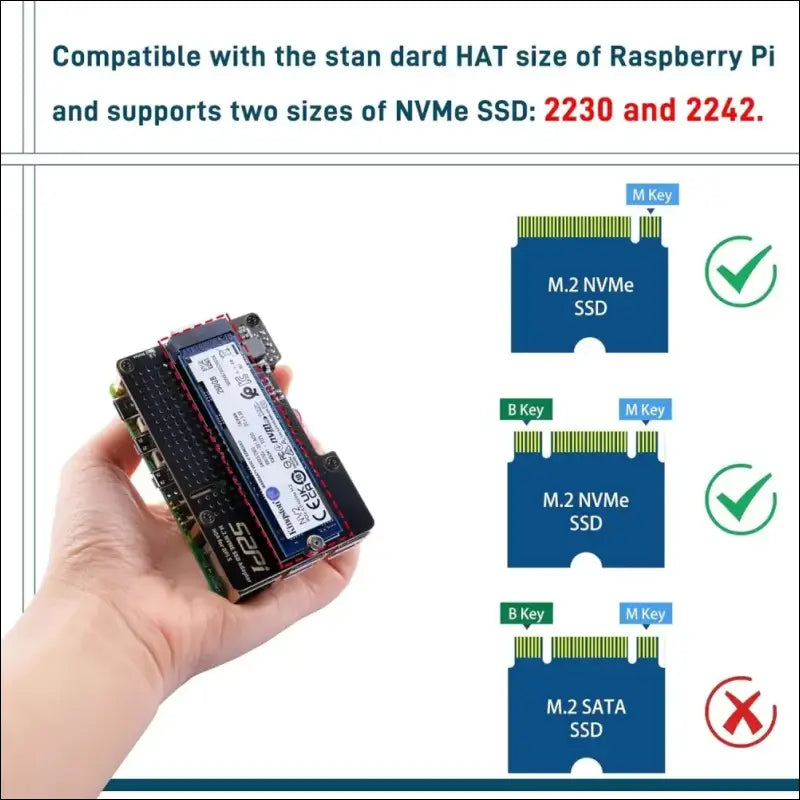 GeeekPi Metal Case with N04 PCIe M.2 Key-M NVMe SSD PCIe Peripheral Board for Raspberry Pi 5, Support M.2 NVMe SSD 2230 2242 2260 2280