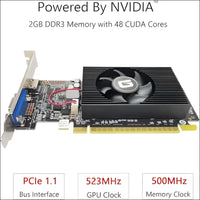 Geforce GT 610 2G DDR3 Low Profile Graphics Card PCI Express 1.1 X16 HDMI/VGA Entry Level GPU for PC SFF and HTPC