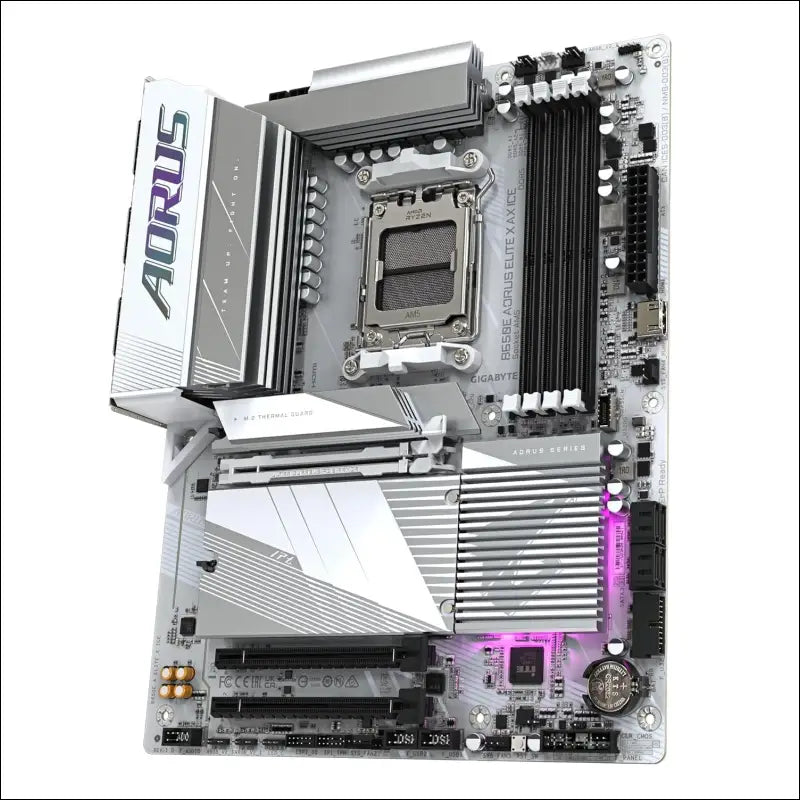 Gigabyte B650E AORUS Elite X AX ICE Motherboard - Supports AMD Ryzen 8000 CPUs, 12+2+2 Phases VRM, up to 8000MHz DDR5 (OC), 1xPCIe 5.0 M2 + 2xPCIe 4.0 M.2, Wi-Fi 6E, 2.5GbE LAN,...