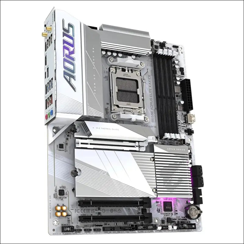 Gigabyte B650E AORUS Elite X AX ICE Motherboard - Supports AMD Ryzen 8000 CPUs, 12+2+2 Phases VRM, up to 8000MHz DDR5 (OC), 1xPCIe 5.0 M2 + 2xPCIe 4.0 M.2, Wi-Fi 6E, 2.5GbE LAN,...