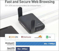 Gl.Inet GL-A1300 (Slate Plus) Wireless VPN Encrypted Travel Router– Easy to Setup, Connect to Hotel Wifi & Captive Portal, Phone Tethering, Assess Point, Pocket-Sized, Open Source, NAS (AU Plug)