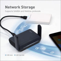 Gl.Inet GL-A1300 (Slate Plus) Wireless VPN Encrypted Travel Router– Easy to Setup, Connect to Hotel Wifi & Captive Portal, Phone Tethering, Assess Point, Pocket-Sized, Open Source, NAS (AU Plug)