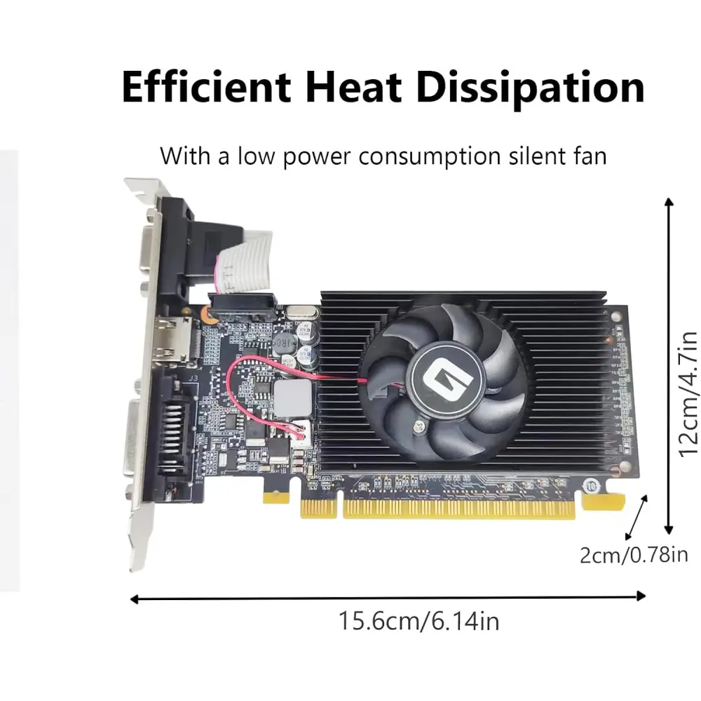 Glorto Geforce GT 210 1024 MB DDR3 Low Profile Graphics Card, PCI Express 1.0 X16, Entry Level GPU for PC, SFF and HTPC (HDMI/DVI/VGA)
