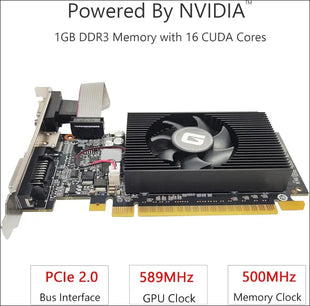 Glorto Geforce GT 210 1024 MB DDR3 Low Profile Graphics Card, PCI Express 1.0 X16, Entry Level GPU for PC, SFF and HTPC (HDMI/DVI/VGA)