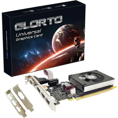 Glorto Geforce GT 730 4G Low Profile Graphics Card, 2X HDMI, DP, VGA, DDR3, PCI Express 2.0 X8, Entry Level GPU for PC, SFF and HTPC, Compatible with Windows 11