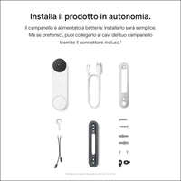 Google GWX3T Nest Doorbell Battery Video, Snow