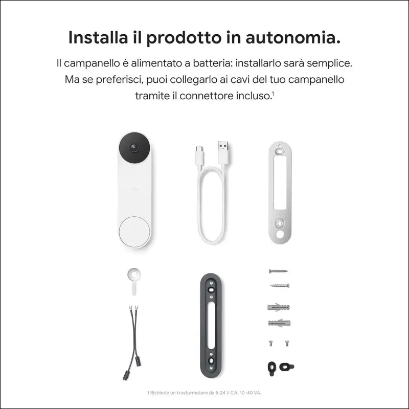 Google GWX3T Nest Doorbell Battery Video, Snow