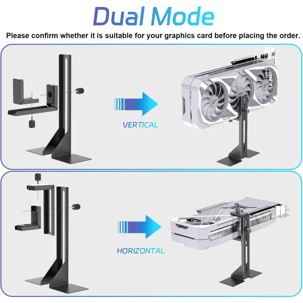 GPU Support Bracket, Graphics Card Support, GPU Brace, Video Card Holder Bracket with Bottom Adhesive, GPU Stand, Adjustable anti Sag GPU Stand 35-120Mm, Support GPU 4090 Thickness Support up to 75Mm