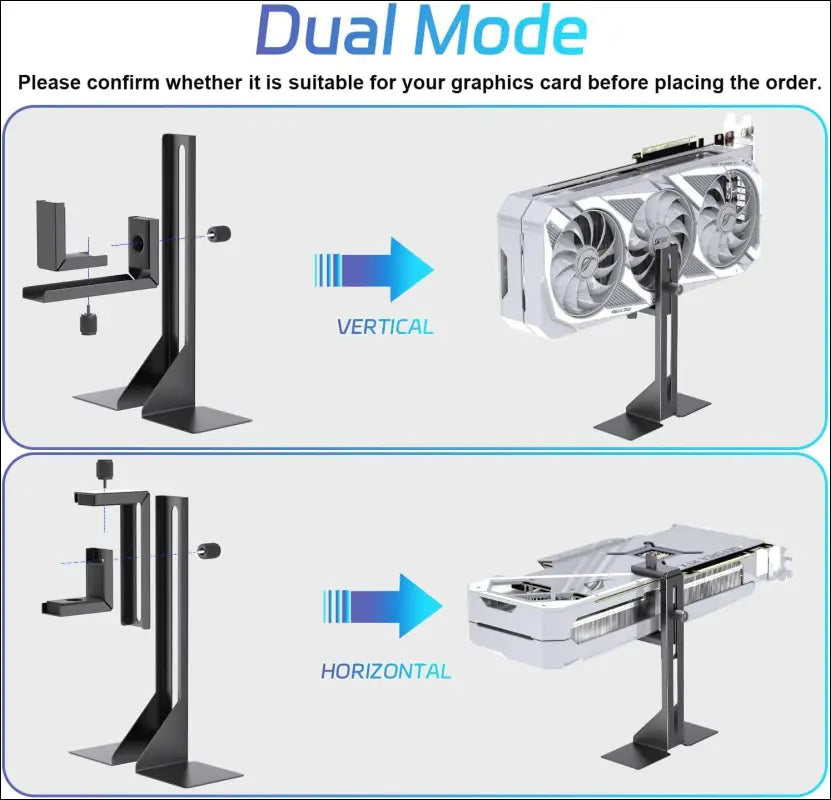 GPU Support Bracket, Graphics Card Support, GPU Brace, Video Card Holder Bracket with Bottom Adhesive, GPU Stand, Adjustable anti Sag GPU Stand 35-120Mm, Support GPU 4090 Thickness Support up to 75Mm