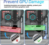 GPU Support Bracket, Graphics Card Support, GPU Brace, Video Card Holder Bracket with Bottom Adhesive, GPU Stand, Adjustable anti Sag GPU Stand 35-120Mm, Support GPU 4090 Thickness Support up to 75Mm