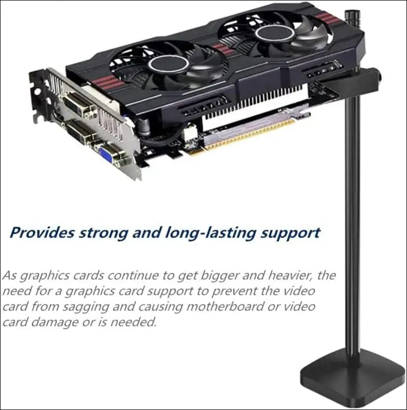 Graphics Card GPU Brace Support, Video Card Sag Holder Bracket, GPU Stand, Anodized Aerospace Aluminum (Black)