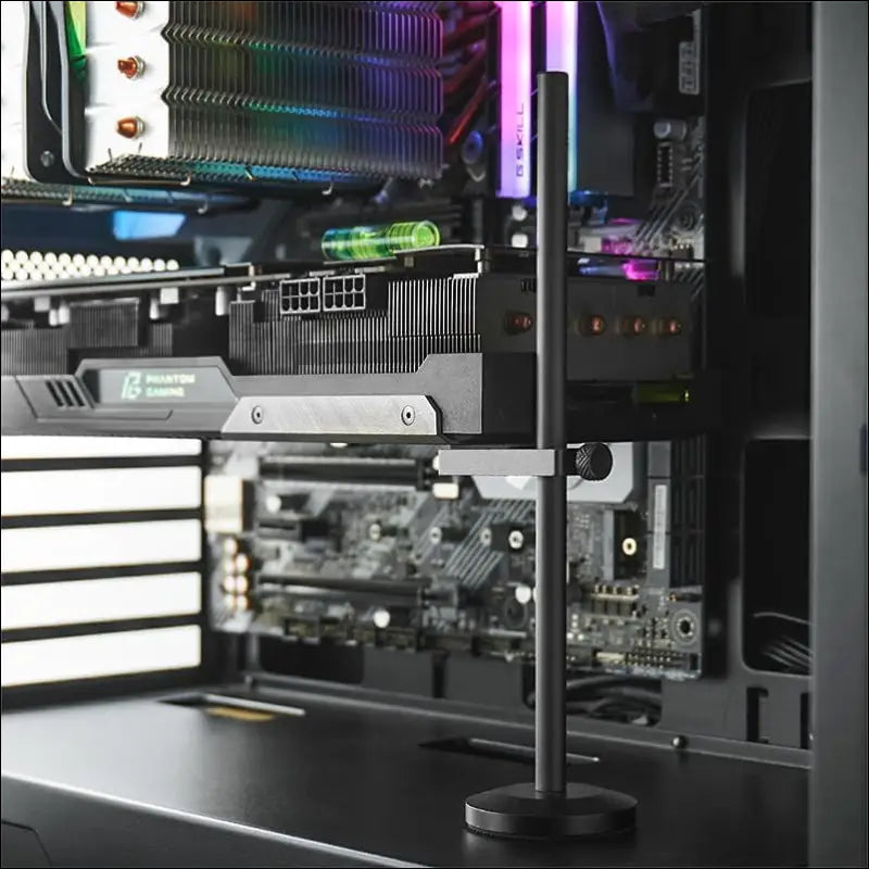 Graphics Card GPU Support Bracket: Adjustable Aluminum anti Sag GPU Bracket Video Card Support GPU Stand Holder GPU Support with Hidden Magnet and Anti-Slip Pad-19Cm