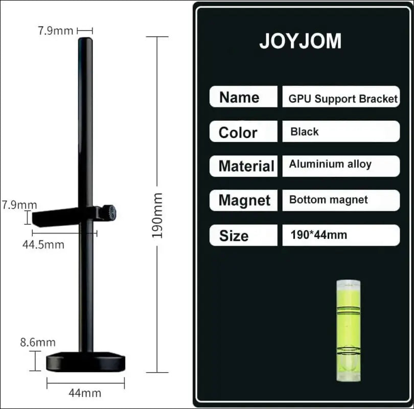 Graphics Card GPU Support Bracket: Adjustable Aluminum anti Sag GPU Bracket Video Card Support GPU Stand Holder GPU Support with Hidden Magnet and Anti-Slip Pad-19Cm