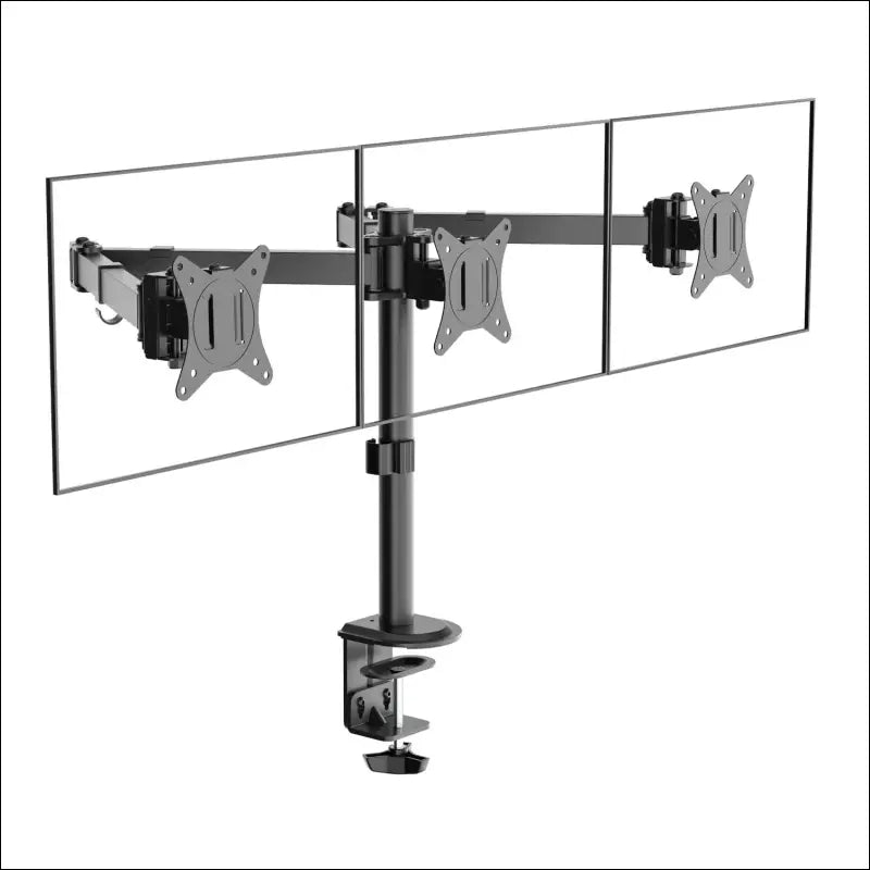 Greenhouse GH-AMDN3H-BK Monitor Arm, 3 Side-by-Side Screens, Supports 17-27 Inches, Load Capacity: 15.3 lbs (7 kg) Each (Total 46.5 lbs (21 kg), 4 Axis, Front and Rear Movement,...