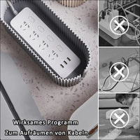 Grey Cable Organizer Box with Storage