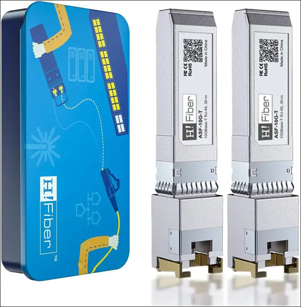 H!Fiber 10Gb SFP+ RJ45 Transceiver, 10Gbase-T SFP+ Ethernet Module Support 10G/5G/2.5G/1.25G, Compatible with Cisco SFP-10G-T-S, Ubiquiti