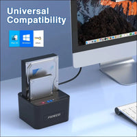 Hard Drive Docking Station, USB 3.0 SATA Hard Drive Reader for 2.5 or 3.5 inch SATA HDD/SSD, Dual Bay, Support Offline Clone