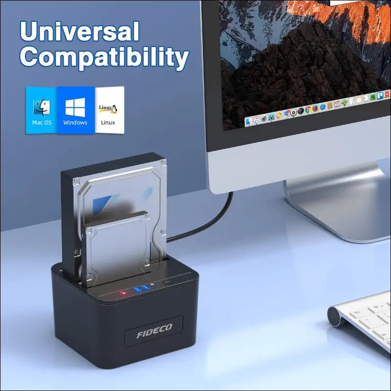 Hard Drive Docking Station, USB 3.0 SATA Hard Drive Reader for 2.5 or 3.5 inch SATA HDD/SSD, Dual Bay, Support Offline Clone