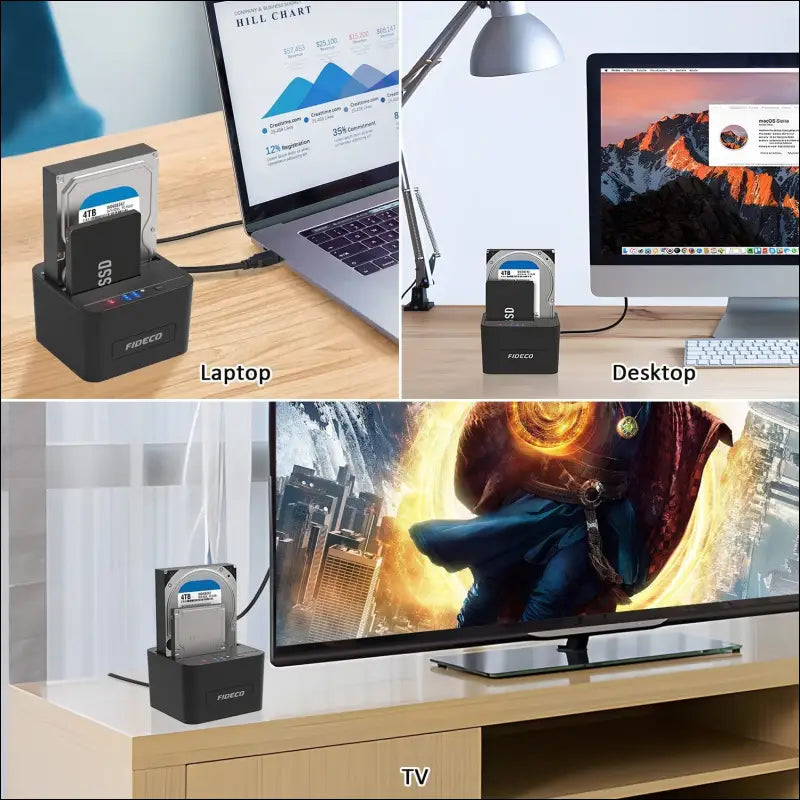 Hard Drive Docking Station, USB 3.0 SATA Hard Drive Reader for 2.5 or 3.5 inch SATA HDD/SSD, Dual Bay, Support Offline Clone