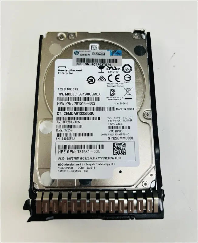 Hard Drive - HPE 1.2tb 10k SAS - EG1200JEMDA