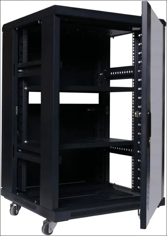 HCC 18RU 600mm Deep Free Standing Cabinet 19 Inch Server Rack Data Network Comms 18U 19â€ Black (RF-18R-60x60-CL)