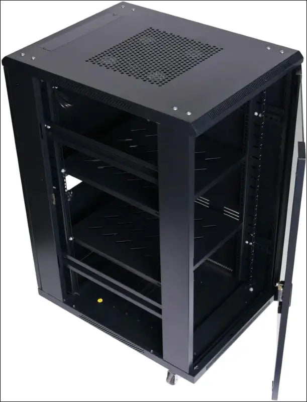 HCC 22RU 800mm Deep Free Standing Cabinet 19 Inch Server Rack Data Network Comms 18U 19â€ Black (RF-22R-60x80-CL)