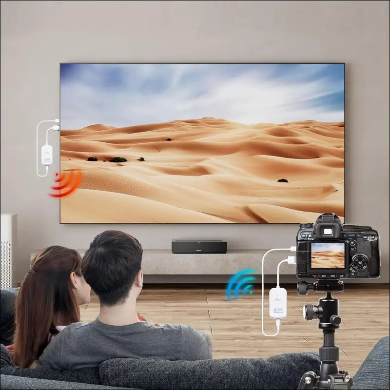 HDMI Wireless Transmitter and Receiver 4K, Wireless HDMI Extender 1080P@120Hz, HDMI Radio Transmission 4K Video/Audio from Laptop, PC to Monitor, TV, 165FT/50M WLAN HDMI...