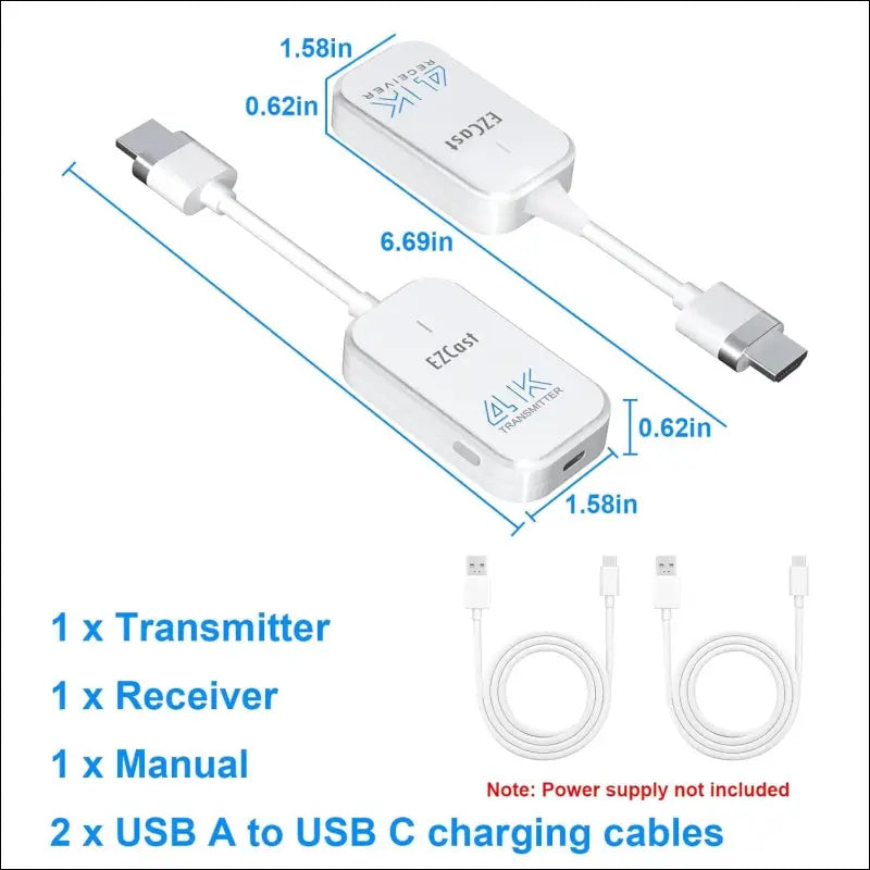 HDMI Wireless Transmitter and Receiver 4K, Wireless HDMI Extender 1080P@120Hz, HDMI Radio Transmission 4K Video/Audio from Laptop, PC to Monitor, TV, 165FT/50M WLAN HDMI...