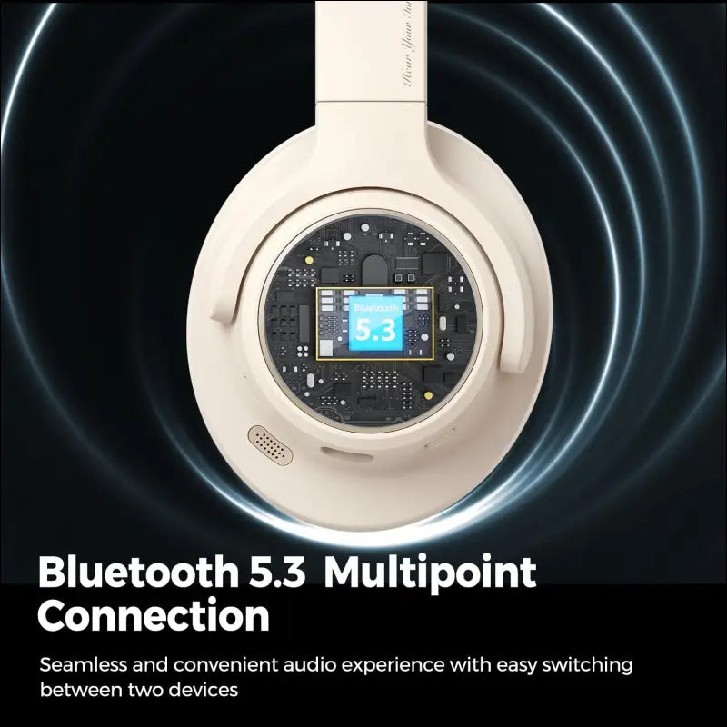 Headphones, SoundPEATS Space Over-Ear Noise Cancelling Headphones, On-Ear Wireless Earphones with 123H, Bluetooth Headphones with Deep Bass, Multipoint Connection & App...