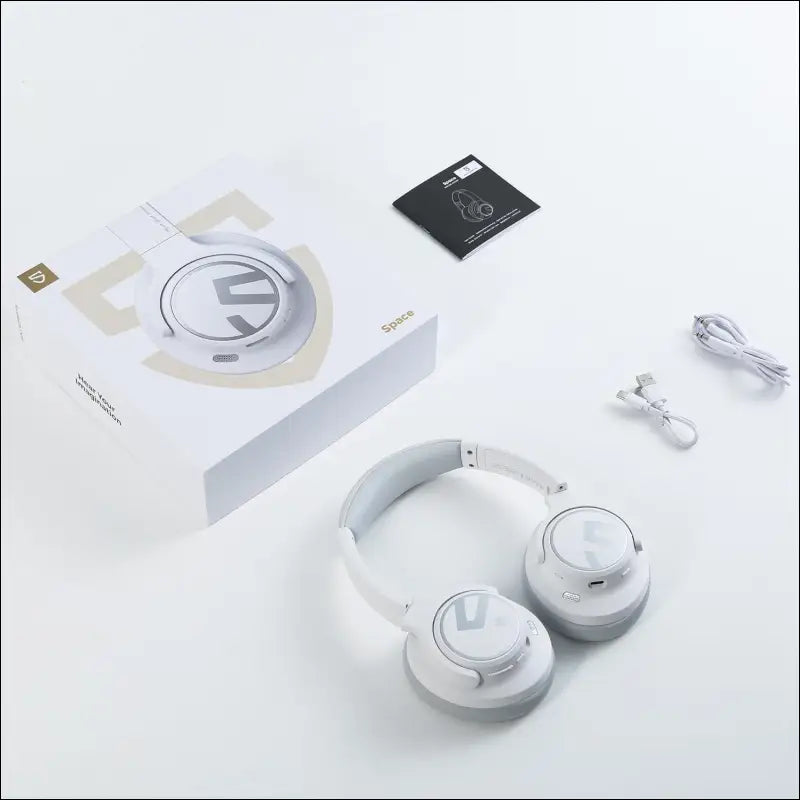 Headphones, SoundPEATS Space Over-Ear Noise Cancelling Headphones, On-Ear Wireless Earphones with 123H, Bluetooth Headphones with Deep Bass, Multipoint Connection & App...