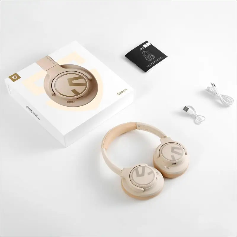 Headphones, SoundPEATS Space Over-Ear Noise Cancelling Headphones, On-Ear Wireless Earphones with 123H, Bluetooth Headphones with Deep Bass, Multipoint Connection & App...