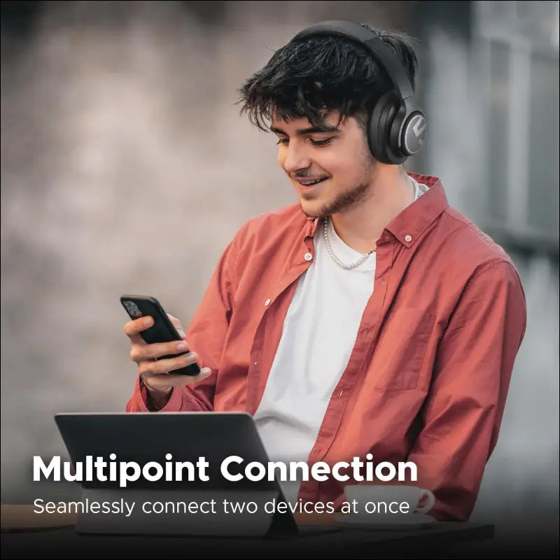 Headphones, SoundPEATS Space Over-Ear Noise Cancelling Headphones, On-Ear Wireless Earphones with 123H, Bluetooth Headphones with Deep Bass, Multipoint Connection & App...