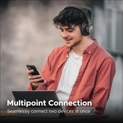 Headphones, SoundPEATS Space Over-Ear Noise Cancelling Headphones, On-Ear Wireless Earphones with 123H, Bluetooth Headphones with Deep Bass, Multipoint Connection & App...