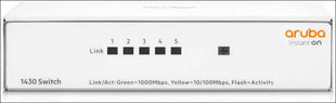 Hewlett Packard Enterprise 10/100/1000 Aruba Instant on 1430 5G Unmanaged L2 Gigabit Ethernet Switch, White