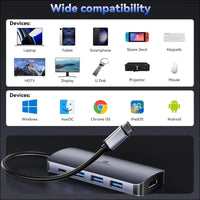 HEYMIX Dual HDMI USB C Hub, 8in1 Type C Hub Dual HDMI,100W PD Charging USB C Docking Station Dual HDMI with USB 3.0 Ports, Micro Sd/SD Card Reader Compatible with Macair, MacBook Pro,Dell, Chromebook
