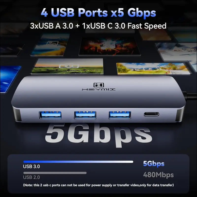 HEYMIX Dual HDMI USB C Hub, 8in1 Type C Hub Dual HDMI,100W PD Charging USB C Docking Station Dual HDMI with USB 3.0 Ports, Micro Sd/SD Card Reader Compatible with Macair, MacBook Pro,Dell, Chromebook