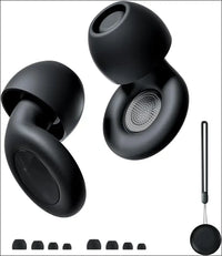 HFglobal Ear Plugs for Sleeping Noise Cancelling, Perfect-30dB Reusable Hearing Protection EarPlugs in Flexible Silicone for Sleep, Focus, Noise Sensitivity (Black, Medium)