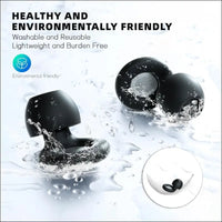 HFglobal Ear Plugs for Sleeping Noise Cancelling, Perfect-30dB Reusable Hearing Protection EarPlugs in Flexible Silicone for Sleep, Focus, Noise Sensitivity (Black, Medium)