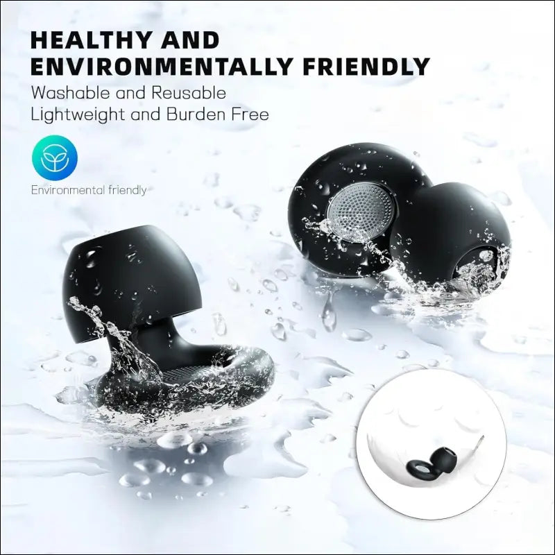 HFglobal Ear Plugs for Sleeping Noise Cancelling, Perfect-30dB Reusable Hearing Protection EarPlugs in Flexible Silicone for Sleep, Focus, Noise Sensitivity (Black, Medium)