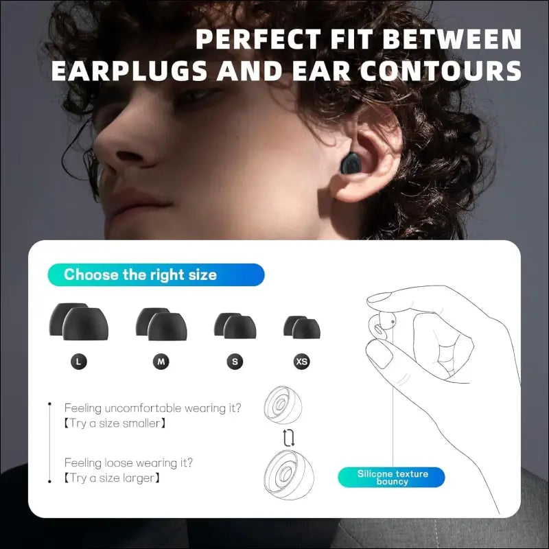 HFglobal Ear Plugs for Sleeping Noise Cancelling, Perfect-30dB Reusable Hearing Protection EarPlugs in Flexible Silicone for Sleep, Focus, Noise Sensitivity (Black, Medium)