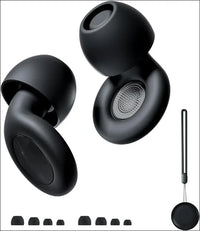 HFglobal Ear Plugs for Sleeping Noise Cancelling, Perfect-30dB Reusable Hearing Protection EarPlugs in Flexible Silicone for Sleep, Focus, Noise Sensitivity (Black, Medium)